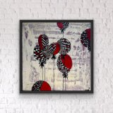 "Power-Ballons", 50 x 50 cm, gerahmt, Mixed-Media-Art auf Leinwand, Preis: 240,- (aktuell ausgestellt im "Blauen Esel" Rostock, Altstadt)
 - Werke