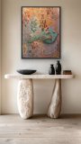 "Bubbles-Fish", 80 x 60 cm, gerahmt, Mixed-Media-Art auf Leinwand, Preis: 900,- - Werke