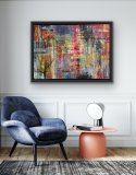 "Frequenzen", 70 x 50 cm, gerahmt, Mixed-Media-Art auf Leinwand,   Preis: 750,- - Werke
