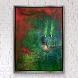 "Hosentr&auml;ger" 2022, Mixed-Media-Art auf Leinwand, 80 x 60 cm, gerahmt
Preis: 990,- - Werke