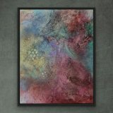 "Sternenstaub" , 2025 Mixed-Media-Art auf Leinwand, gerahmt ,  100 x 80 cm, Preis: 1.400,- (derzeit ausgestellt im "Blauen Esel" im Stadthafen Rostock) - Werke